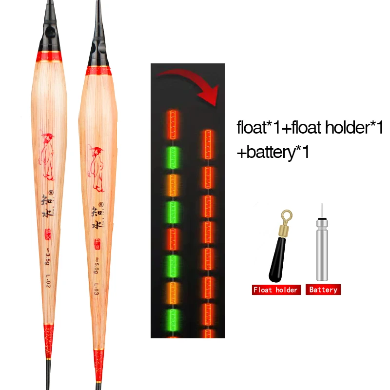 

Reed Luminous Float+1CR425 Battery+1 Float Holder Fishing Buoy Seat Vertical Electric Buoy Shadowless Tail Fishing Tools Tackle