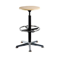 Stainless Steel Round Swivel Bar Stools with Wood Top