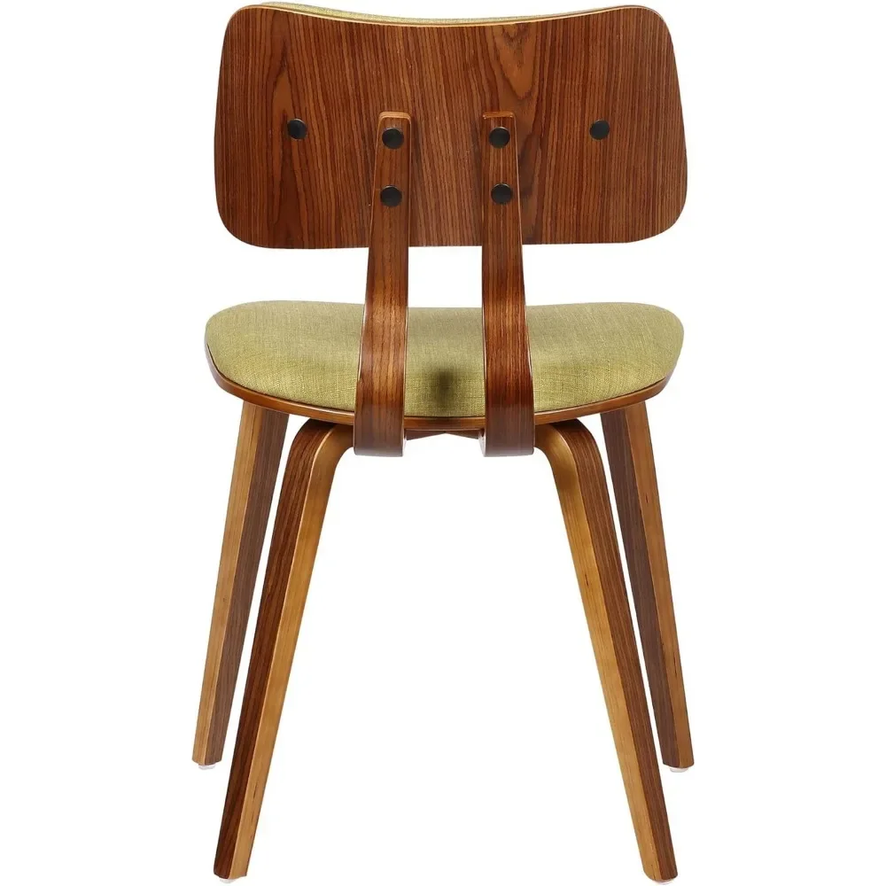 Современный обеденный стул середины века с обивкой из ткани и орехового дерева