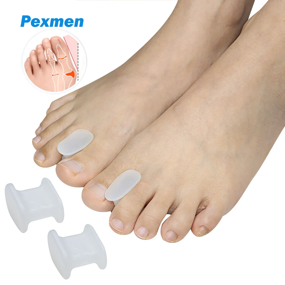 

Pexmen 2/4/8Pcs Gel Toe Separators Spacers Bunion Corrector for Toe Alignment Crooked Curled Hammer and Overlapping Toes