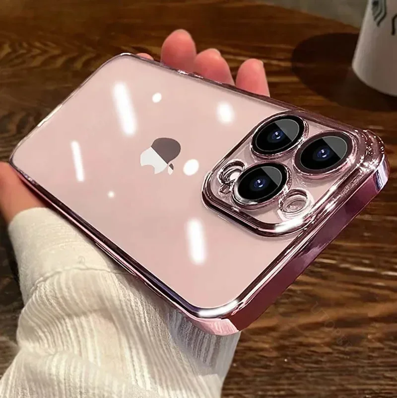 Роскошный мягкий чехол из ТПУ для телефона IPhone 11 12 13 14 15 16 Pro Max Plus прозрачный