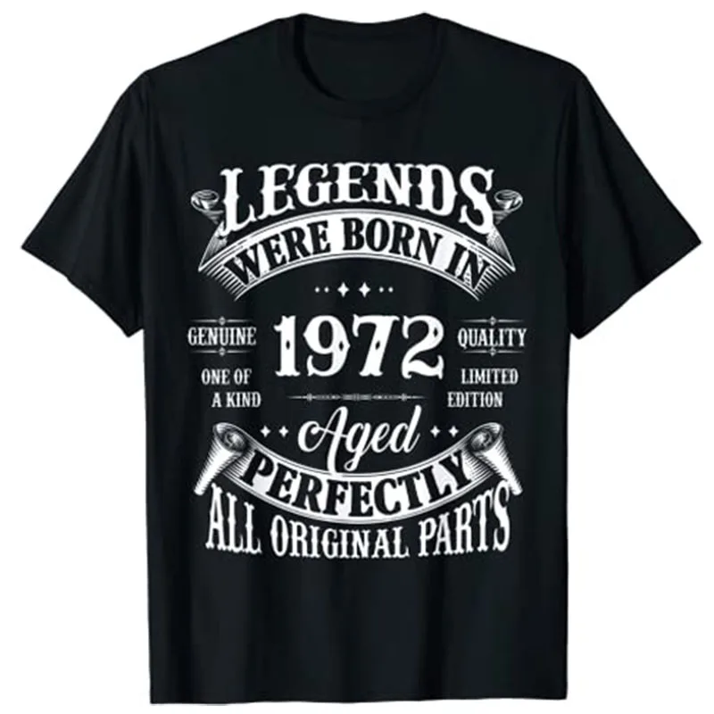 

50th Birthday Tee Vintage Legends Born In 1972 50 Years Old T-Shirt