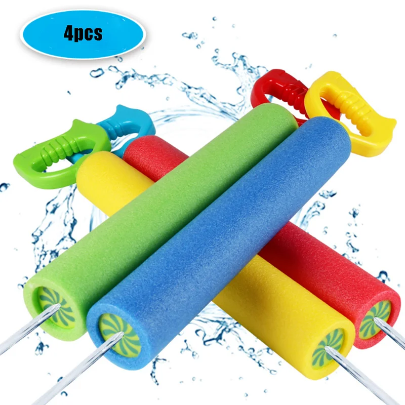 

4pcs Water Blaster Foam Squirt Guns for Kids 30 ft Range Pool Water Squirter Water Gun Shooter for Summer Swimming Pool Beach