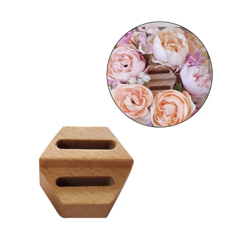 

Hexagon Wooden Jewelry Ring Storage Organizer Display Stand Wedding Jewelry Stand Ring Display Tray for Girls Ladies Y08E