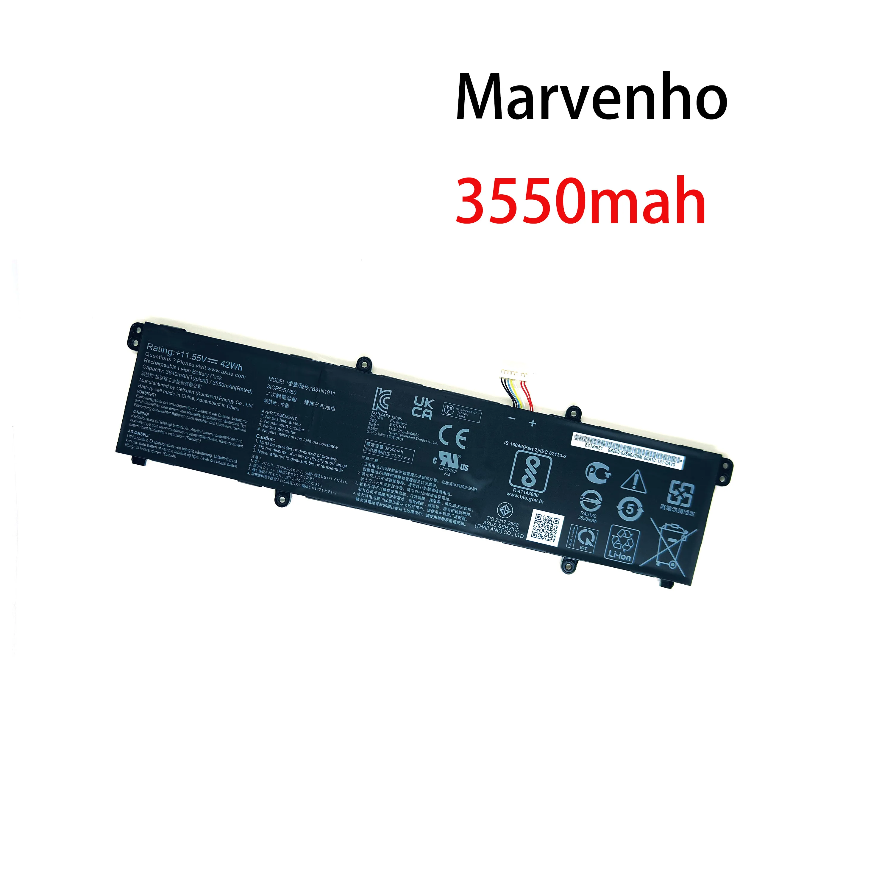 Фото Новая батарея Marvenho 11.55V 3550mAh 42Wh B31N1911 C31N1911 для ноутбуков ASUS VivoBook Flip 14 TM420IA, M413, M413DA №2