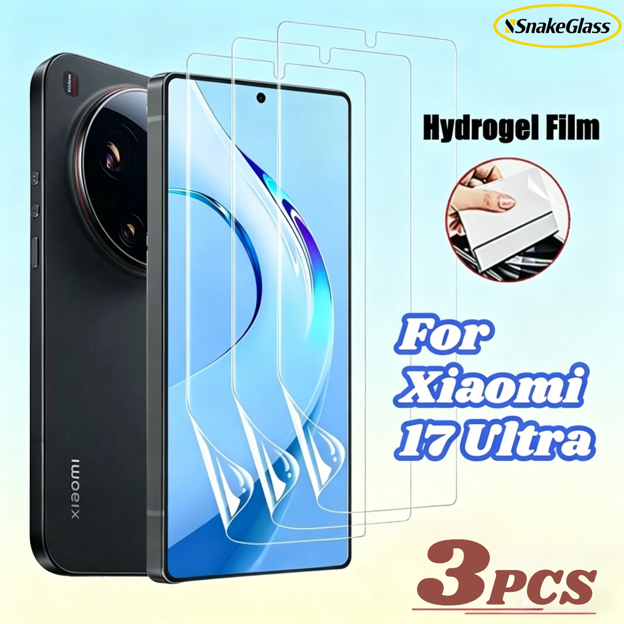 Фото 3 шт. ультрапрозрачная гидрогелевая пленка для Xiaomi 17 Ultra 15 14 13 12 11 10, глянцевая, не стеклянная защитная пленка для экрана, пленка высокой четкости №1