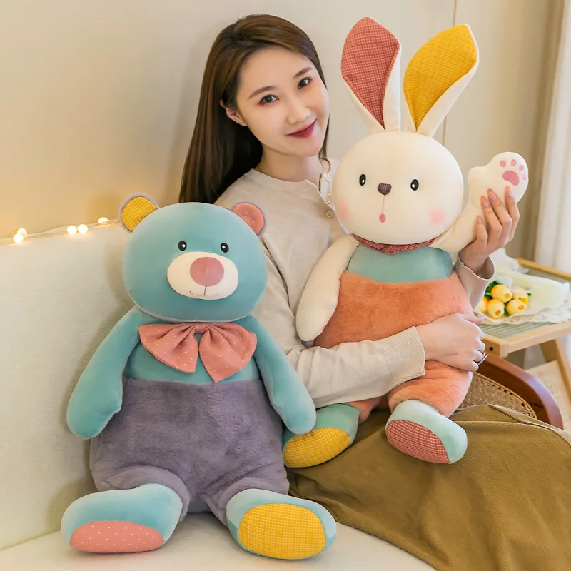 

Плюшевый кролик в виде прятки, большая тканевая кукла, маленькая кукла-медвежонок, удобная кукла на кровати, подарок для спящей девушки