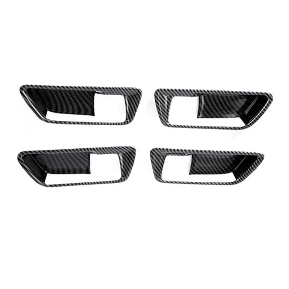 

4Pcs Car Inner Door Handle Cup Bowl Trims Cover for Toyota Harrier Venza 2020-2022 Carbon Handle Decoration Stickers