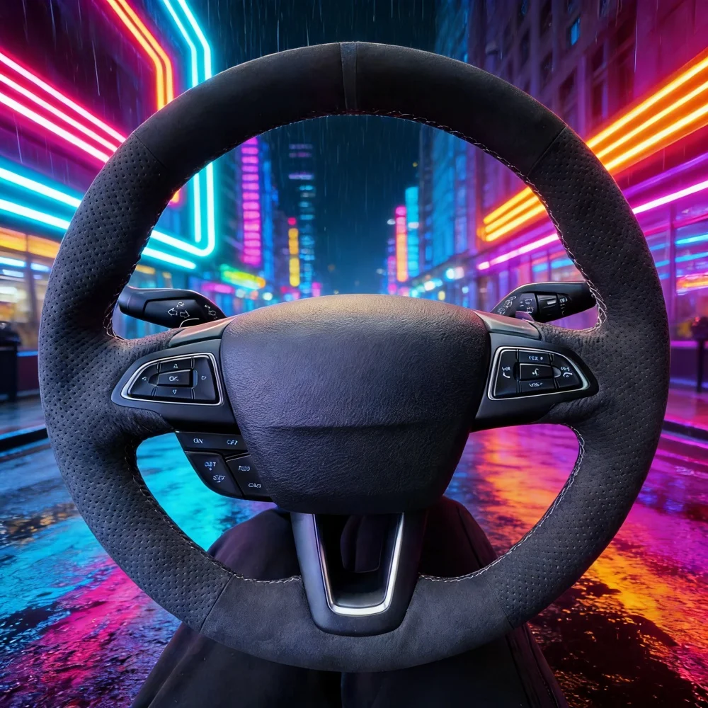 Фото Чехол на руль автомобиля «сделай сам» Focus 3 C-MAX Ecosport 2018-2019 Kuga 2016-2019, замшевый чехол на руль с оплеткой для Ford Escape №1