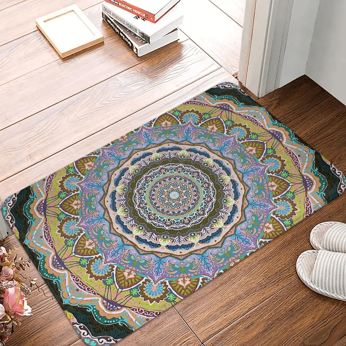 

Purple Art Naif MeditationBedroom Mat Mandala Deco Doormat Living Room Carpet Outdoor Rug Home Decor