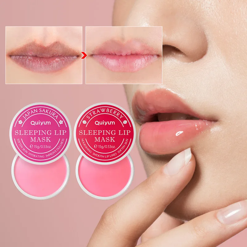 

LAIKOU Korea Lip Mask Lip Sleep Mask Night Sleeping Lips Care Maintenance Moisturizing Gloss Bleach Cream Strawberry Lip Balm