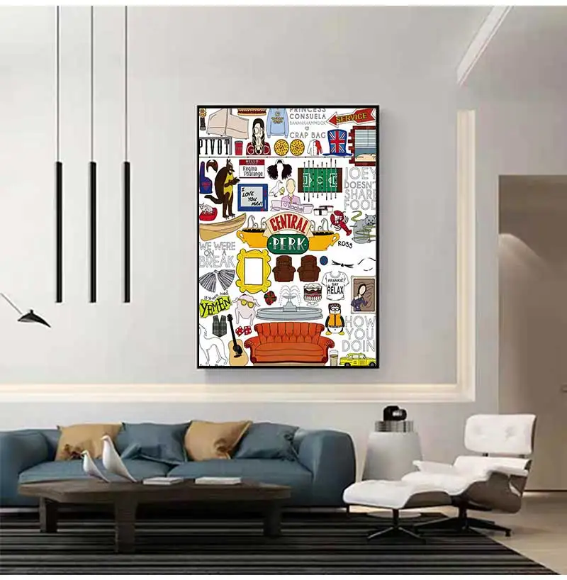 Central Perk акварельная живопись на холсте друг сублимационные дизайны картина