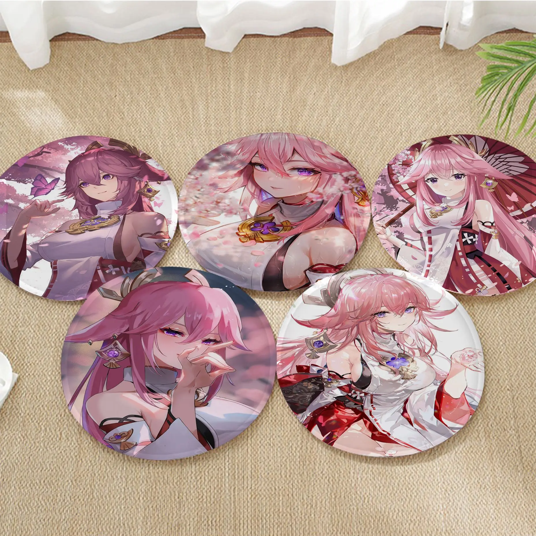 

Genshin Impact Yae Miko Nordic Printing Chair Mat Soft Pad Seat Cushion For Dining Patio Home Office Indoor Chair Mat Pad