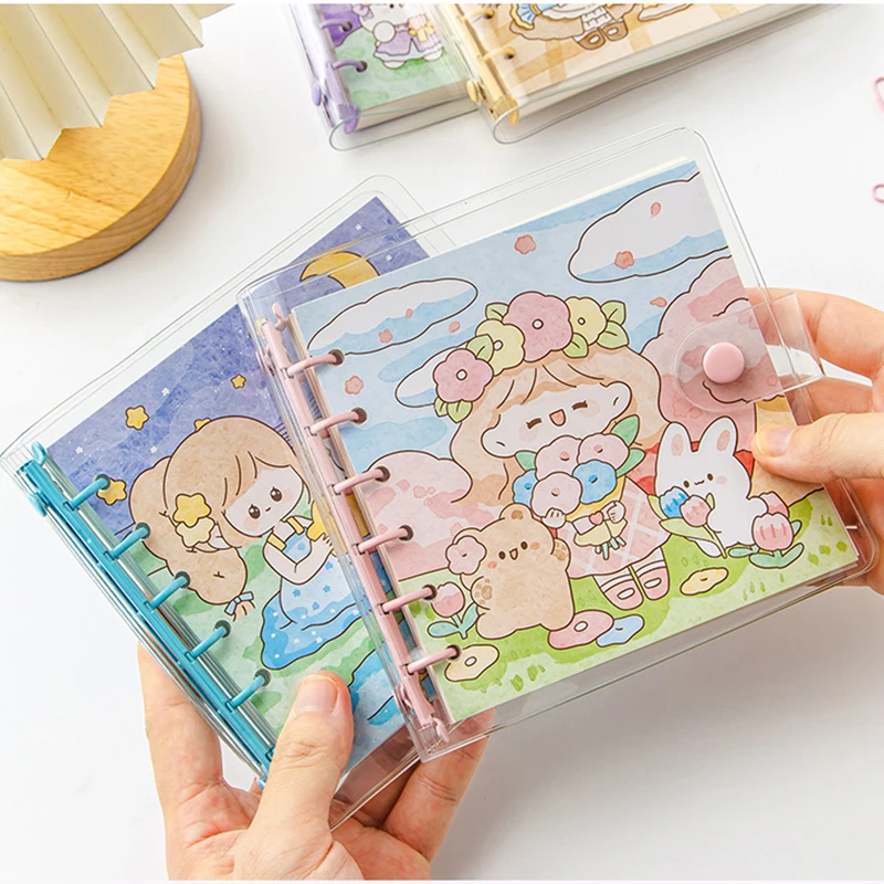 

Cute Loose Leaf Notebook Agenda Notepad Diary for Student Hand Account Book Grid Paper School Supplies Kawaii Korean Stationery
