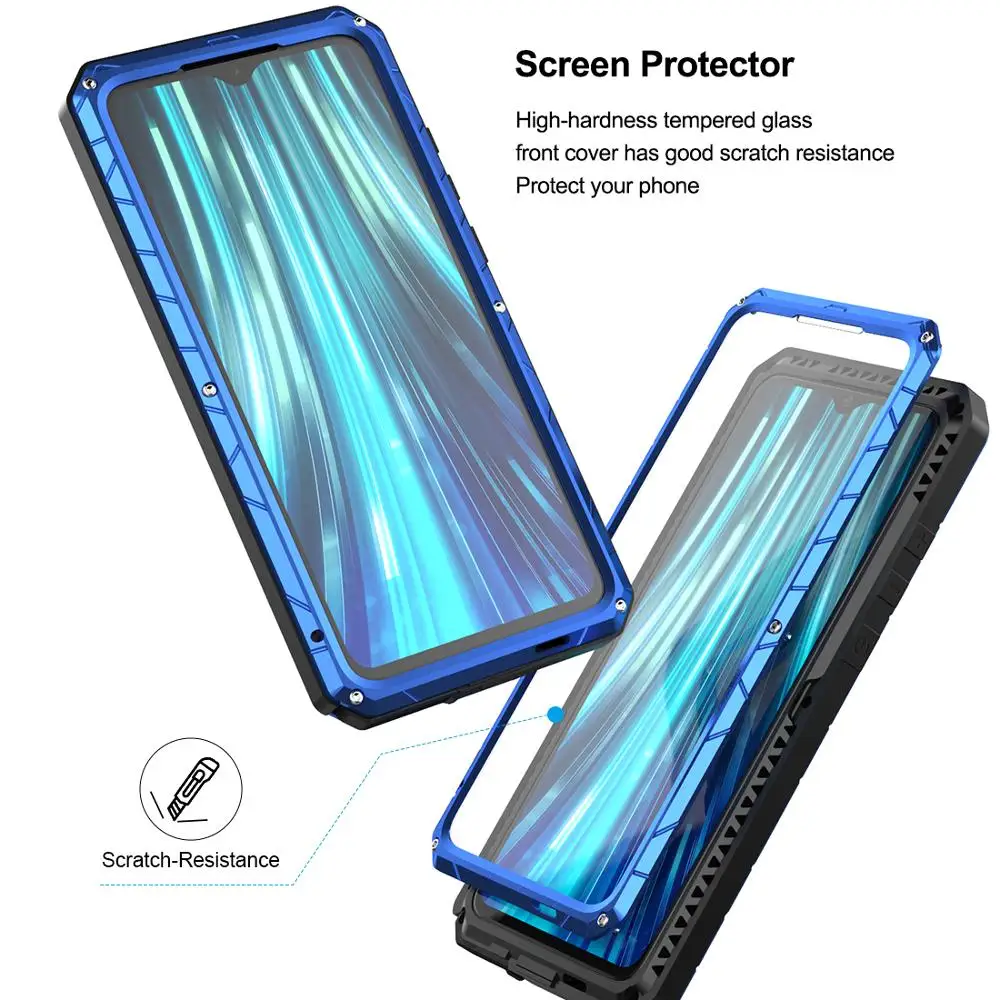 Imatch Case For Xiaomi Poco F2 X3 Pro Hard Aluminum Metal Protector Heavy Duty Cover For Redmi K30 K20 Note 9 9s 8 7 Pro Case