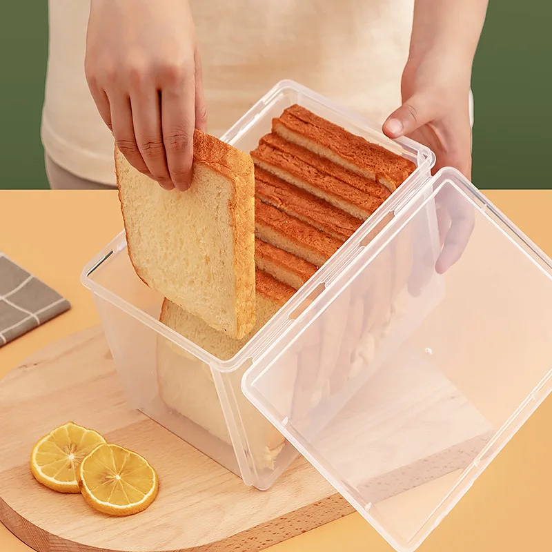 

Household Crisper Food Grade Refrigerator Special Transparent Plastic Toast Storage Box Kitchen Refrigerator Storage Box