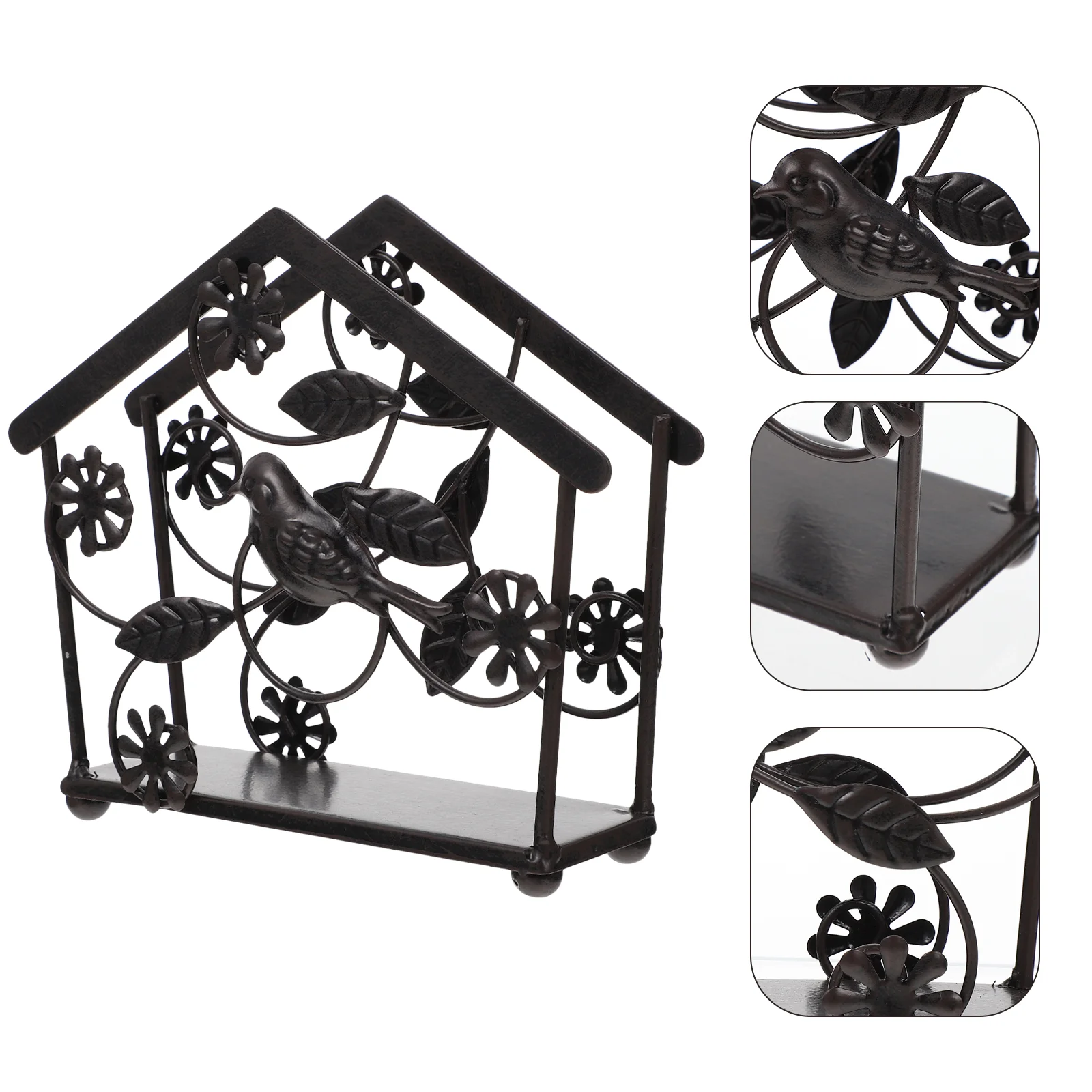 

Household Napkin Rack Tabletop Iron Tissue Paper Stand Simple Style Tissue Rack