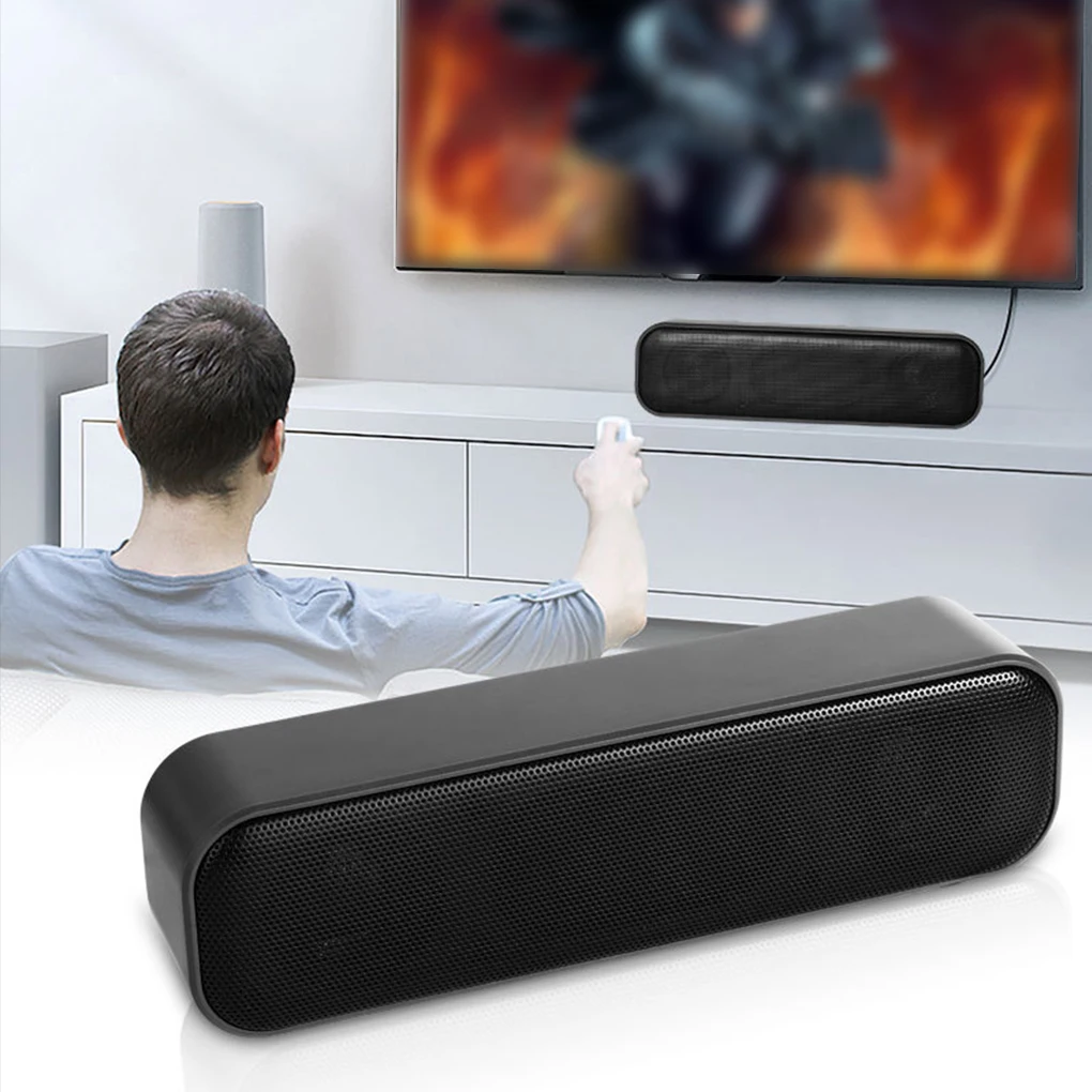 Black Soundbar Speaker - High-fidelity Sound Body Stereophonic Channel Widely Compatible ABS Bluetooth Speakers