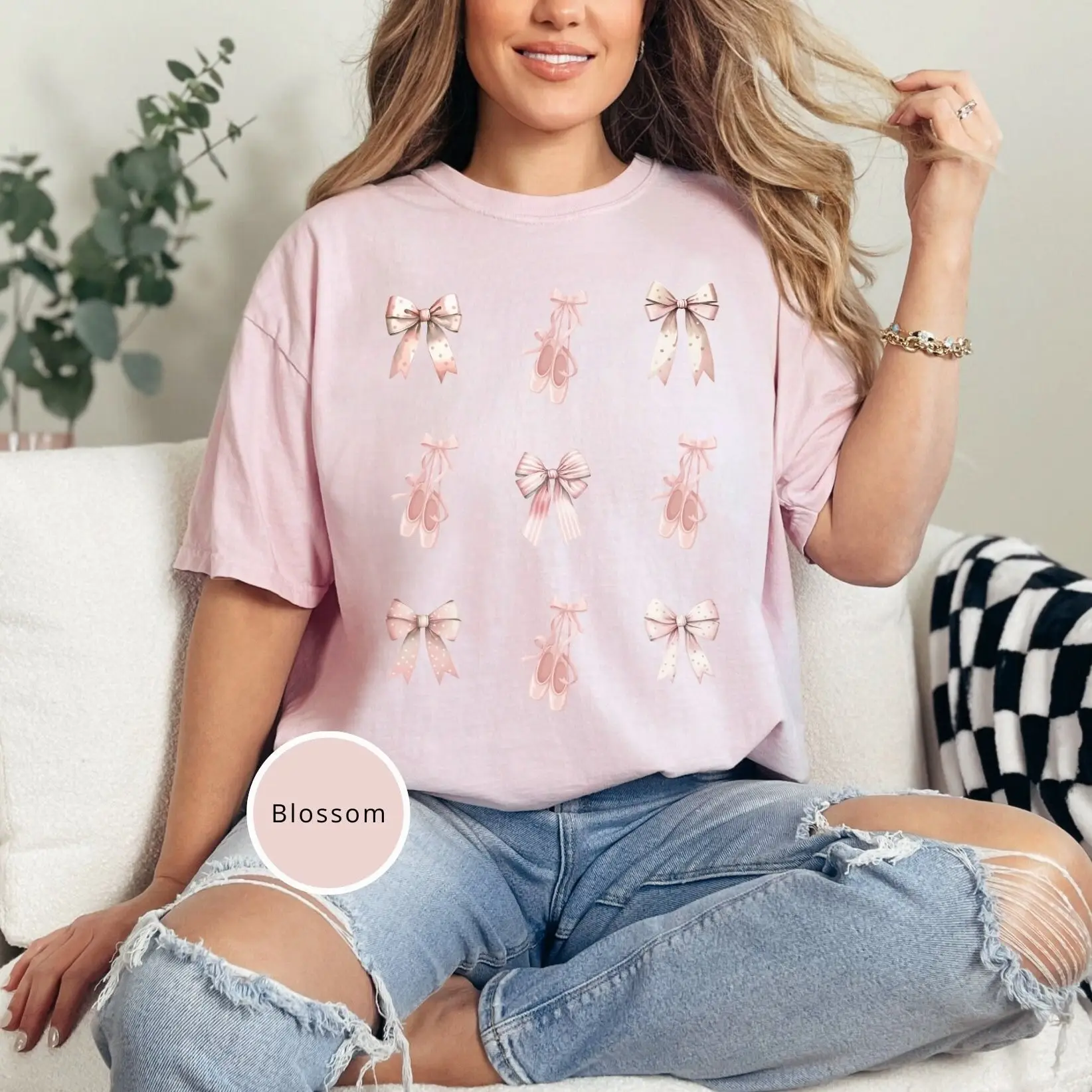 Комфортные цвета футболка для танцев с бантом и кокеткой ее танцовщицы балетная