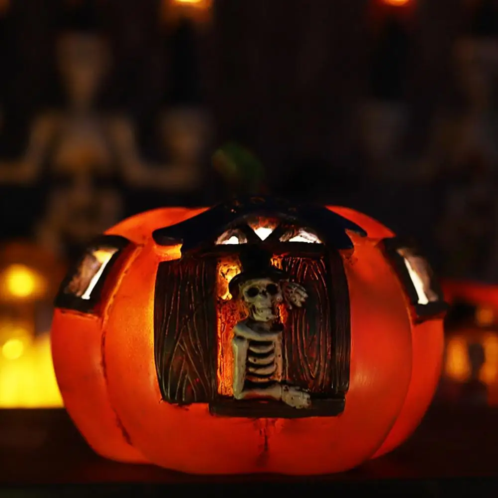 

Светильник ящаяся тыква на Хэллоуин, практичные поделки из смолы, ужас для вечерние НКИ, Хэллоуина, светящаяся тыква на Хэллоуин СВЕТОДИОДН...