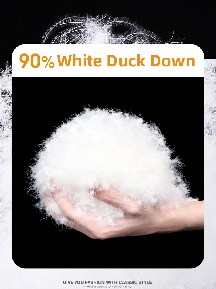 Men’s 90% White Duck Down Loose Jacket Winter Warm Thickened Coat Three Color Black,White,Blue