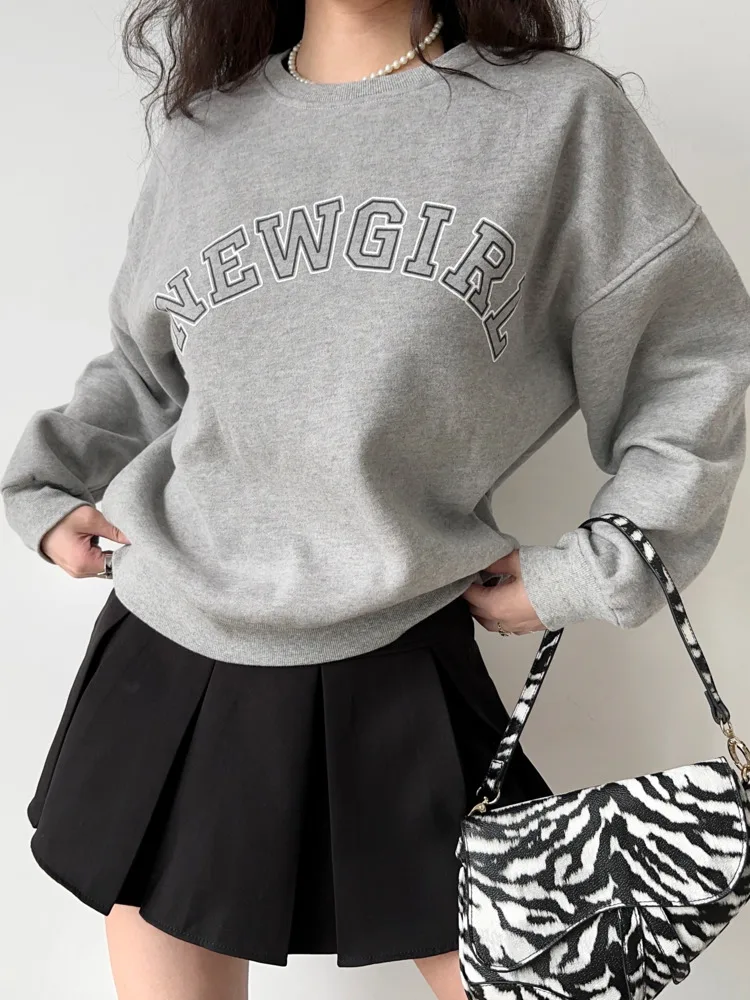 

TVVOVVIN American Letter Printing Plush Pullover Sweatshirt Women Loose Top Fashion Women Tops Sweet Loose Casual 2022 4X38