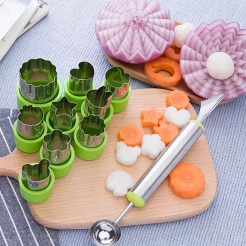 

8 PCS Vegetable Fruit Cutter Mold 8Pcs/set Flowers Cartoon Cutter Mold Stainless Steel Cake Cookie Biscuit Cutting Shape Tools