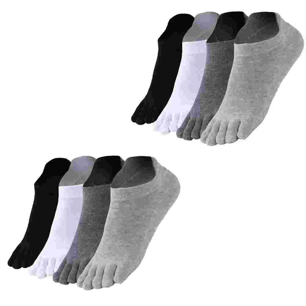 

4 Pairs Men's Short Toe Socks Breathable Five Finger Summer Low Cut Skin-friendly Five-toed Simple Sweat-absorbent