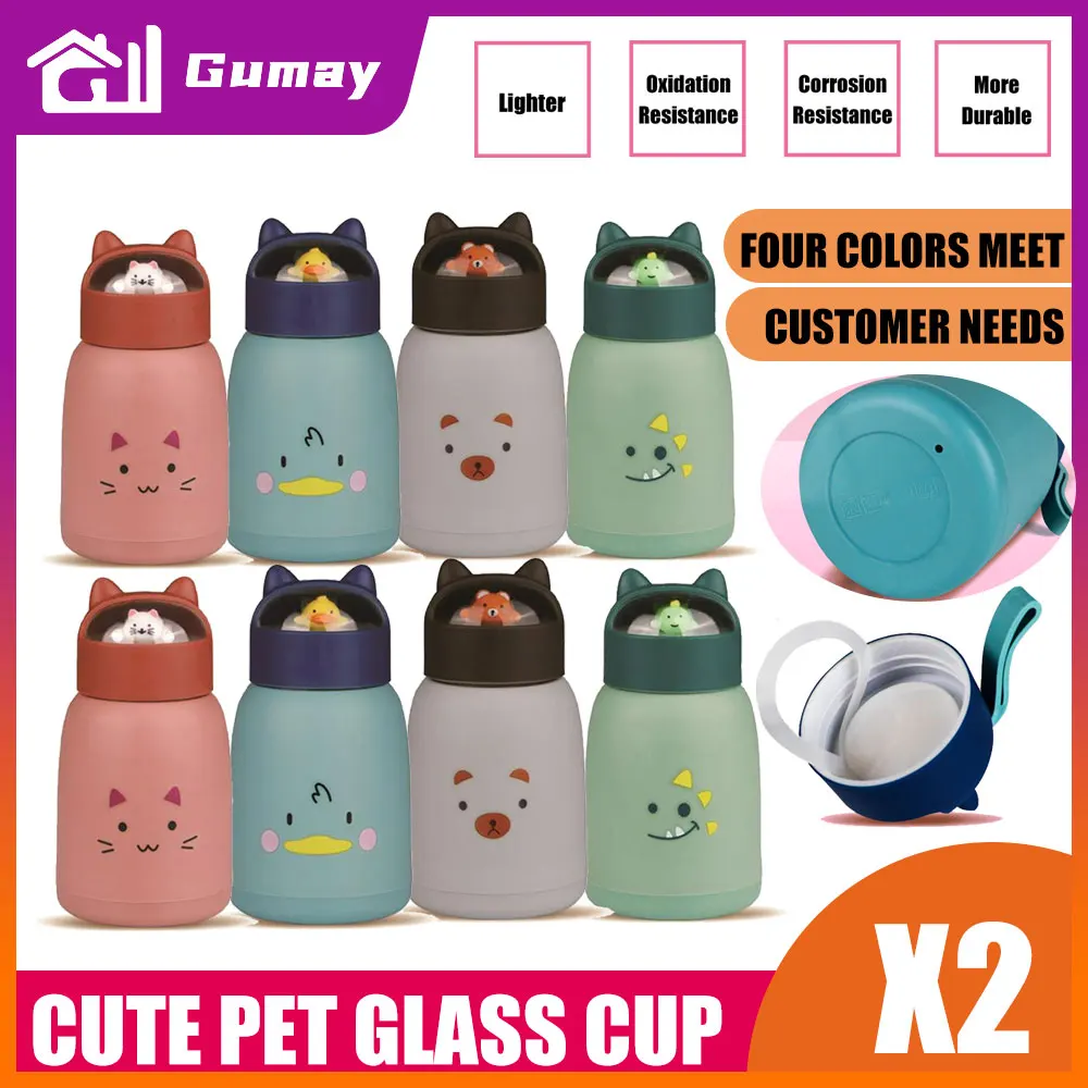 

360ml Portable 3D Cute Animal Glass Cup PP Material Water Cup Sports Water Bottle High Quality Outdoor Camping Drinking Tools