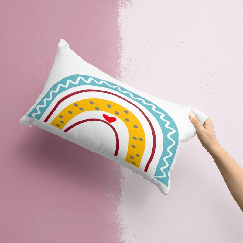 

Декоративная наволочка полиэстер велюр облако радуга