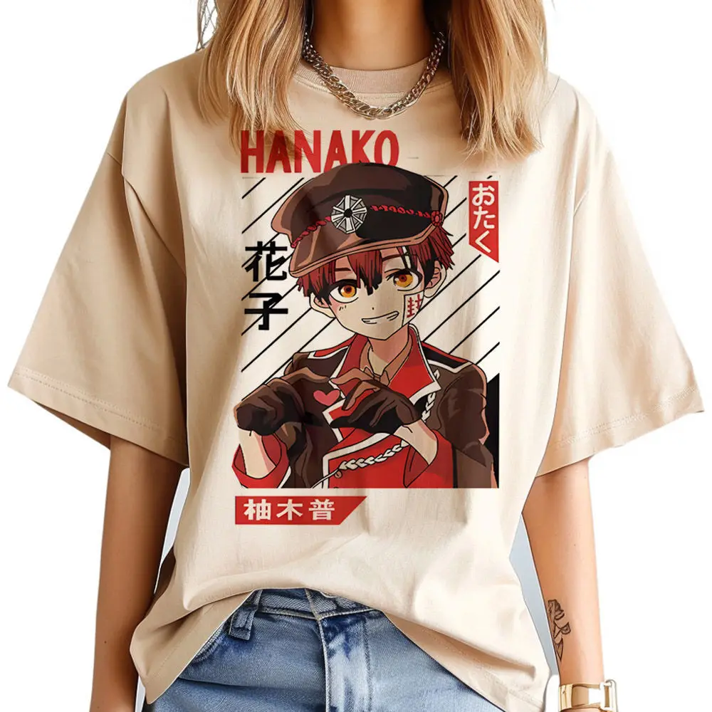 Фото Женская дышащая пастельная удобная корейская одежда Hanako Kun для унитаза, футболки в стиле Харадзюку, эстетические университетские футболки 2000-х годов в стиле панк №2