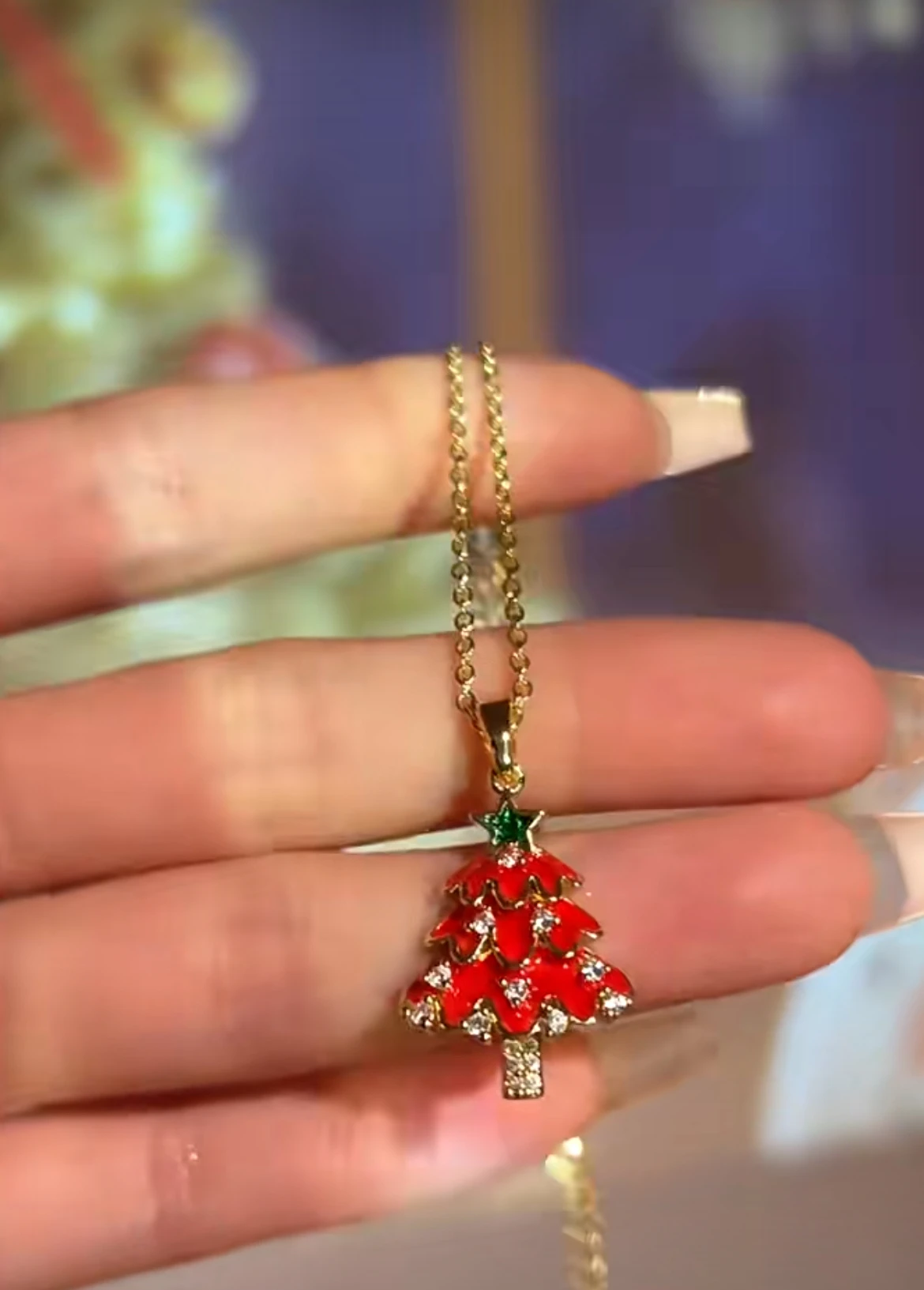 Женское ожерелье Brilux с подвеской в виде рождественской елки новые красные