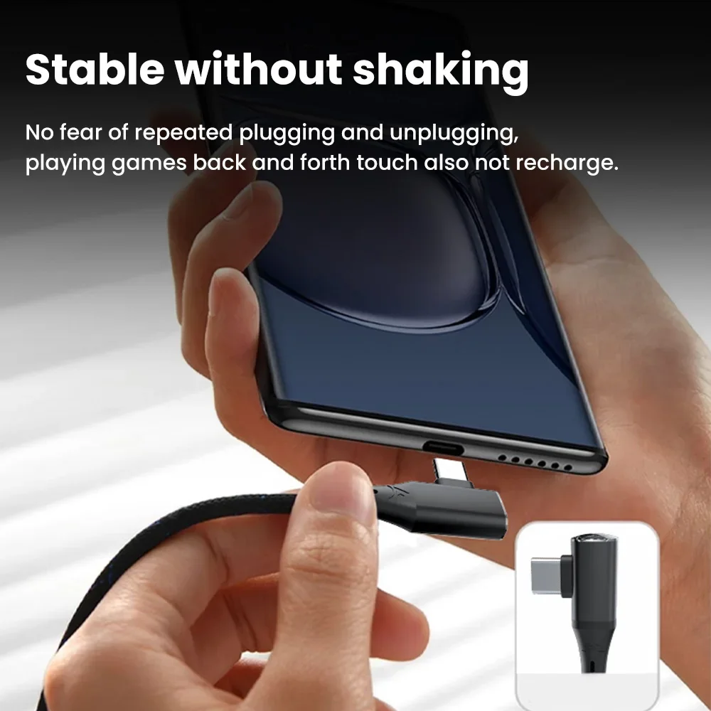 Кабель USB Type C для быстрой зарядки 120 Вт угловой кабель 90 градусов iphone 15 Samsung Xiaomi Huawei