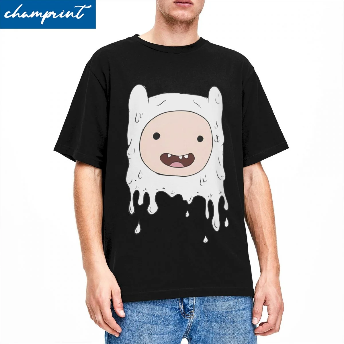 Мужские и женские футболки Finn Melting забавные хлопковые с короткими рукавами