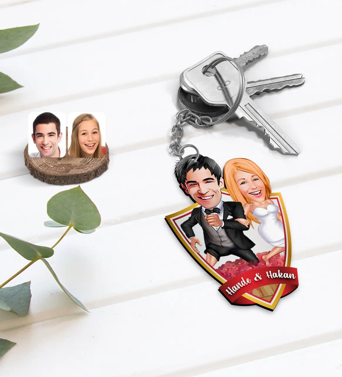 

Personalized Is Maried Caricature Of Wood Anahtarlık-10