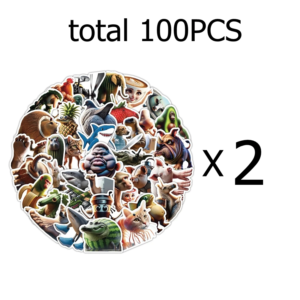 

AI Abstract Brainrot Наклейки ПВХ 50 шт.