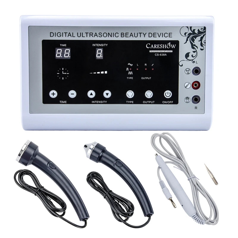 

Ultrasound Machine Ultrasonic Facial Massager Body Face Skin Tigtening Spot Mole Removal Pen Care SPA Beauty Device 638A