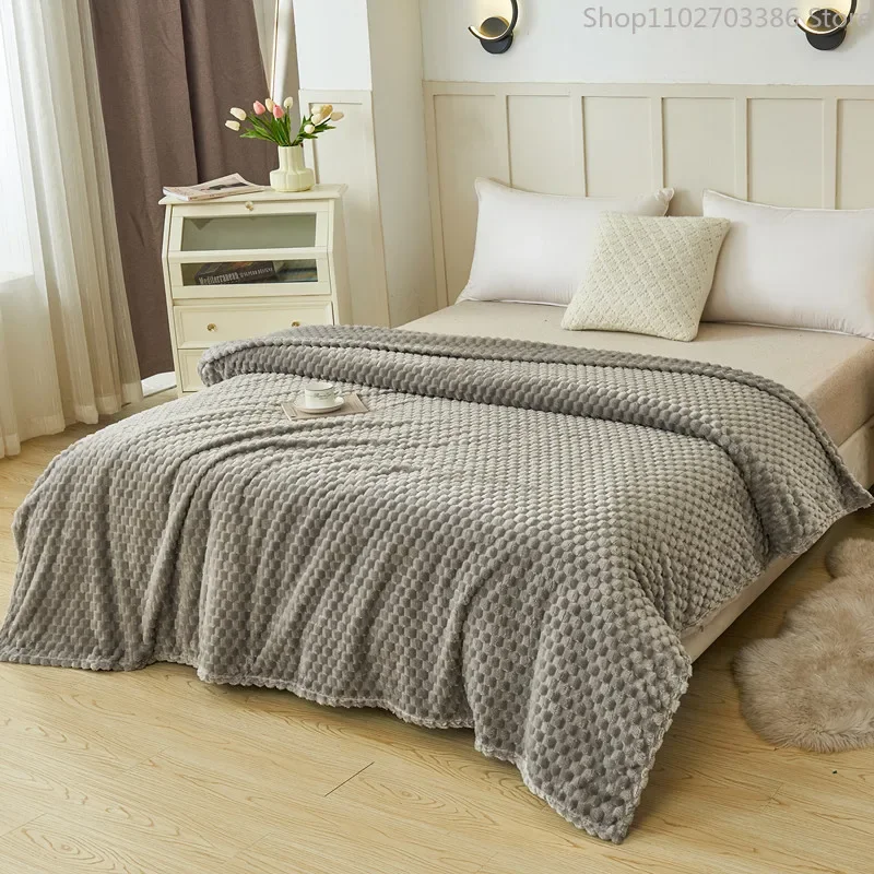 

Плюшевое одеяло, однотонная ворсовая клетка 200x230, приятные для кожи покрывала для дома, мягкая простыня, теплые простыни королевского размера