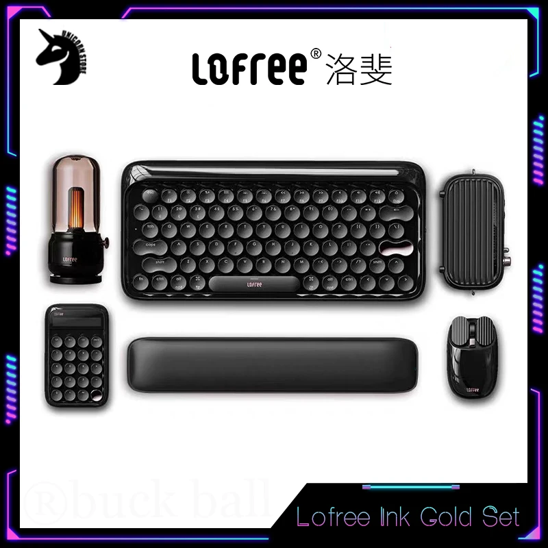 

Lofree Ink Gold Typewriter Mechanical Keyboard Mouse Set Bluetooth Wireless Backlit Keyboard for Laptop Desktop Official Gifts