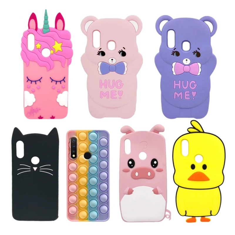 

For Huawei P30 P30Lite P30Pro Case 3D Cute Cartoon Unicorn Piglet Bear Cat Soft Silicone Shockproof Protective Phone Back Cover