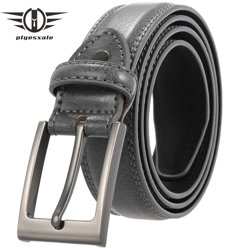 Luxury Brand Pin Buckle Gray Genuine Leather Belts For Men High Quality Mens Belts Casual Male Jeans Belt Ceinture Homme G500