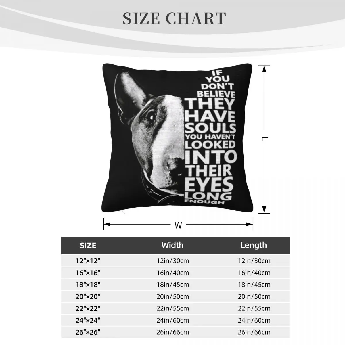 Бультерьер если вы не верю они есть души ты вогляшь в свои глаза наволочка