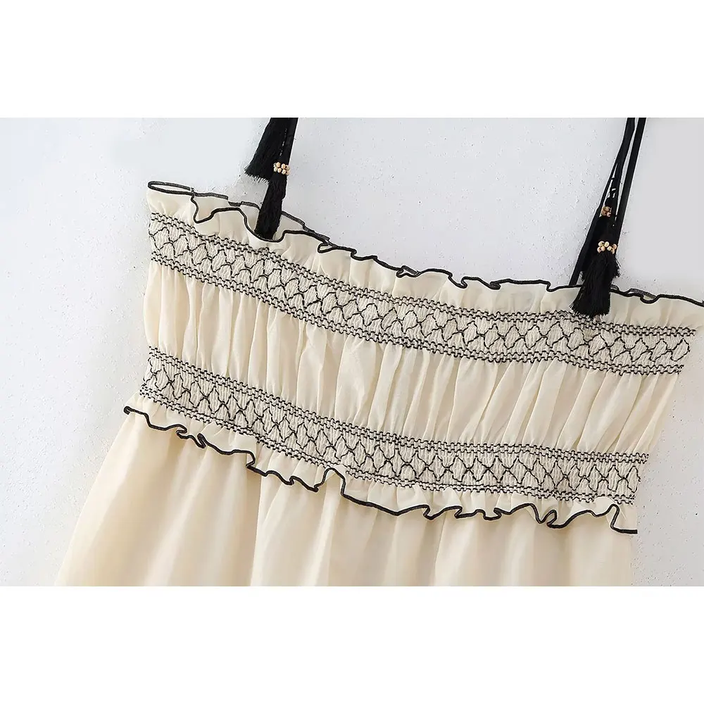 Женское модное бежевое платье-миди DUOPERI женское шикарное повседневное длинное