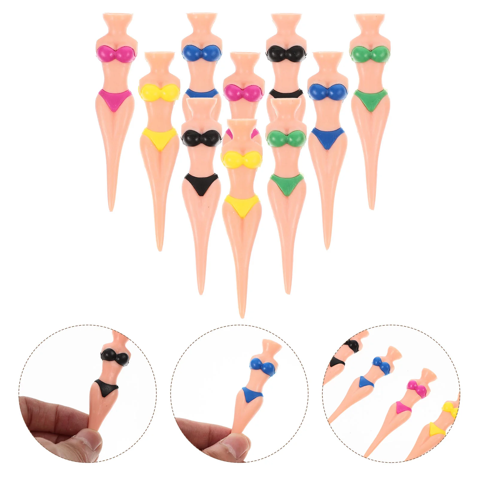 

10pcs Bikini Woman Golf Tees Bikini Lady Funny Golf Tees Plastic Golf Tee Golfing Practice Supplies