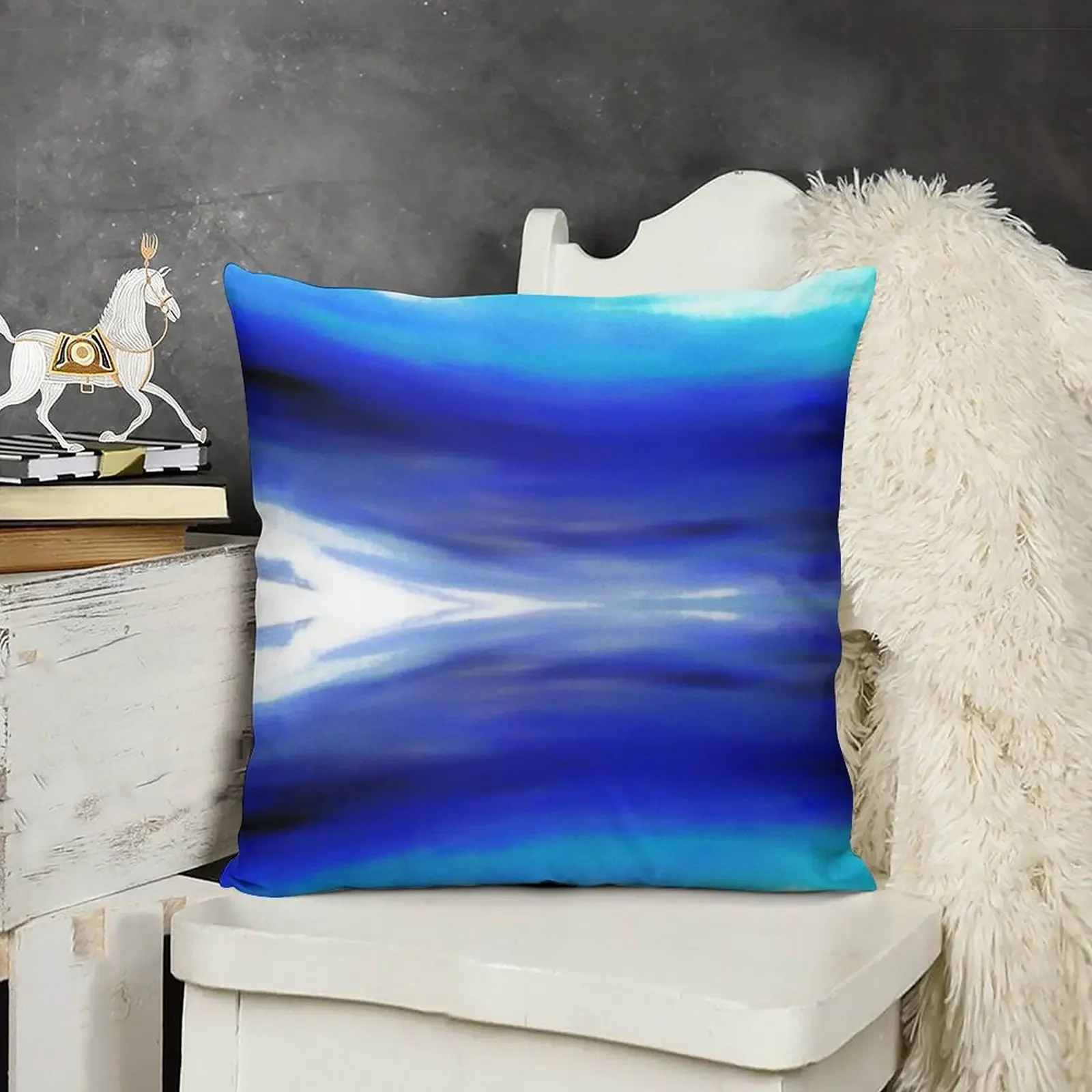 Сине-белая абстрактная подушка Jean Tippens чехлы для подушек гостиной