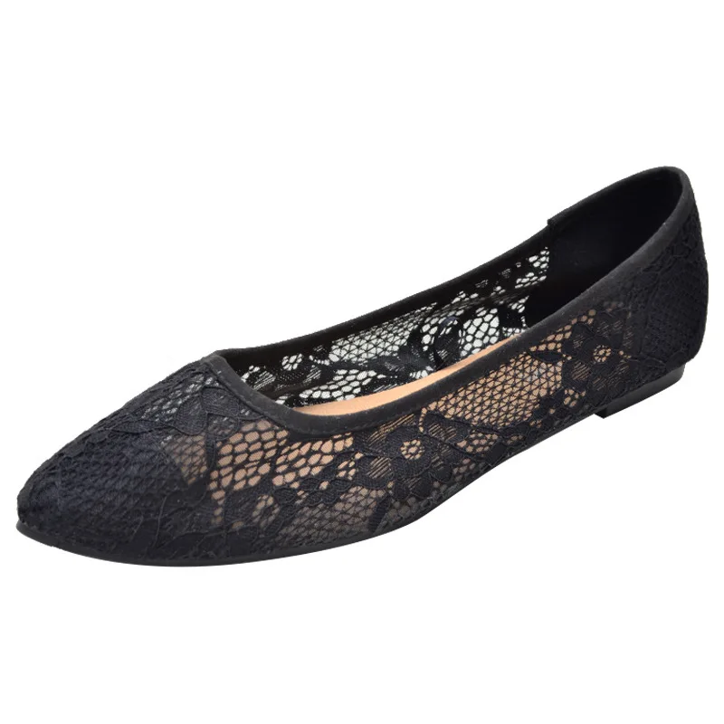 

2022 European and American women's lace pointed toe hollow mesh casual breathable sandals 2944