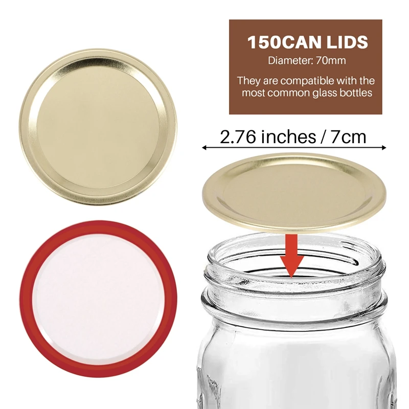 150 шт. обычные крышки для консервирования шариков банок Керр металлические