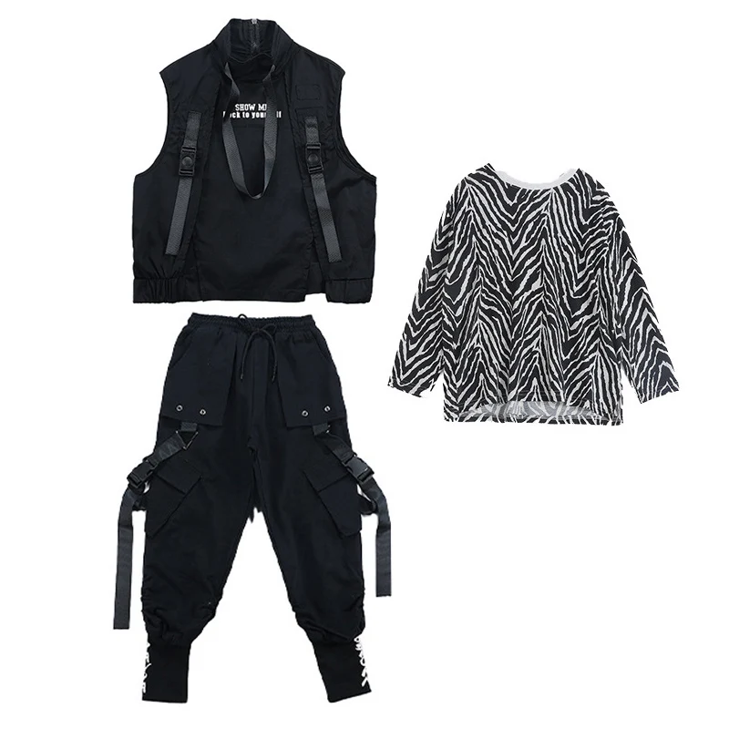 Детская одежда в стиле хип-хоп куртка без рукавов жилет футболка с длинными