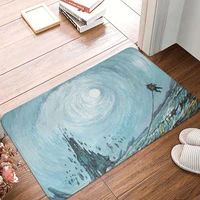 astronaut and space bath mat blue swirling sky doormat kitchen carpet outdoor rug home decoration
