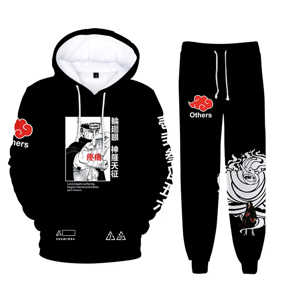 

4-14 Years Kids Baby Boy Clothes Suit Naruto Akatsuki Sets 2Pcs Long Sleeve Hoodies+Pants Child Boy Kakashi Outfits 2022 New